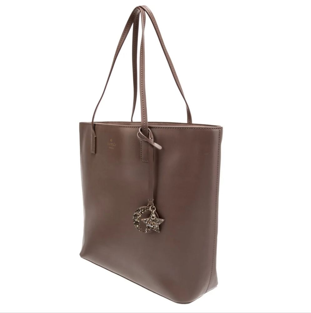 Kate Spade Taupe Leather Tote Bag - Picture 2 of 11
